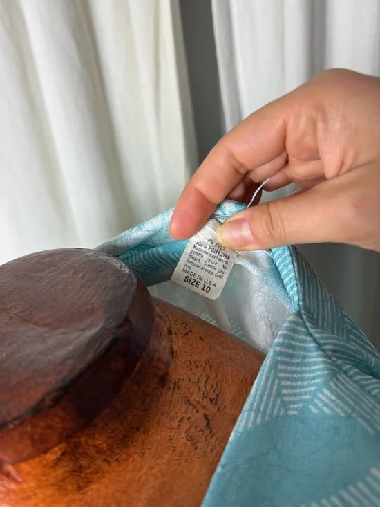 60s Feather Blue Women's Midi Dress a line - Picture 6 of 7